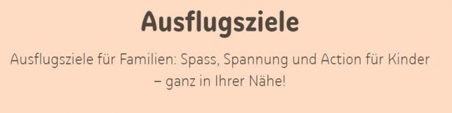 Ausflugsziele